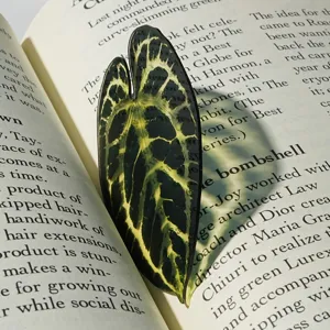 Acrylic Translucent Bookmark Green Leaf Pattern Clear Page Marker Cute Stationery Reading Gift For Students Book Lovers