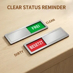 Acrylic magnetic status sign slider indicator for office door privacy clean dirty reminder