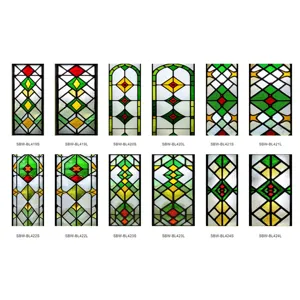 Stained Glass Window Film Static Cling Privacy Decorative Glass Sticker For Home Bathroom Window Church Style Geometric Design