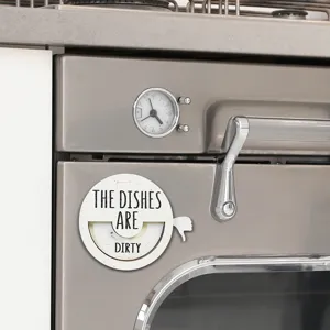 Wooden magnetic dishwasher clean dirty sign, cute kitchen status indicator magnet for home.