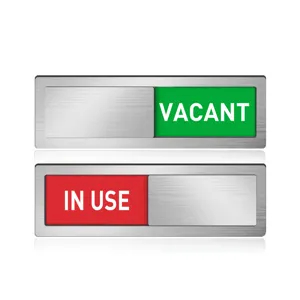 Acrylic sliding door sign vacant in use office status indicator plate for meeting room door