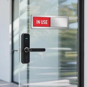 Acrylic sliding door sign in use indicator office meeting room privacy status plaque board