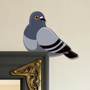 Adesivo per angolo porta a piccione in legno arte murale decorativa per la casa vista dettagliata.