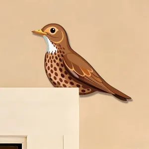 Adesivo per angolo porta uccello in legno decorazione murale arte animale carino dettaglio