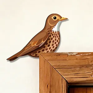 Adesivo da angolo per porta in legno con uccello adesivo murale decorativo per la casa.