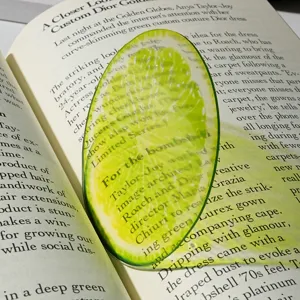 Transparent Acrylic Bookmark Cute Lime Fruit Pattern Clear Page Marker Lightweight Stationery Reading Accessory For Book Lovers