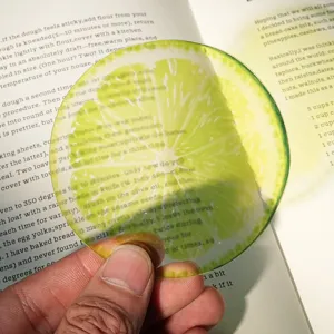 Translucent acrylic lime slice bookmark cute fruit page marker for reading book lovers