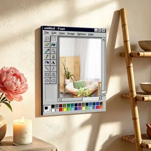 Specchio da parete retrò Paint creativo, decoro da appendere in legno acrilico casa.