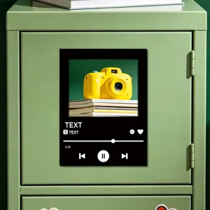 Acrylic magnetic music player sticker for fridge and locker, creative photo decor.