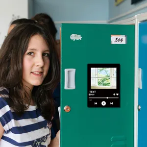 Custom acrylic music player locker magnet, decorative fridge sticker for school locker decor.