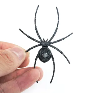 3D spider fridge magnet, Halloween magnetic decoration, realistic black insect detail.