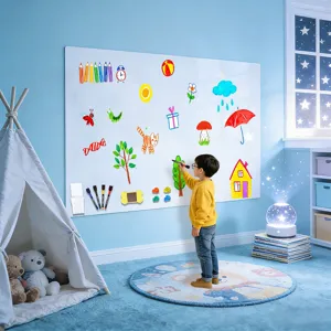 Adesivo murale lavagna bianca rimovibile per disegno bambini e pianificazione memo.