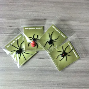Halloween 3D spider refrigerator magnet set, funny holiday party decorative magnetic stickers.