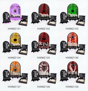 Halloween wedding guest book alternative wooden sign set party decoration table centerpiece