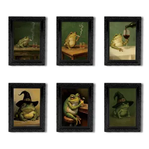 Lustiger Frosch Kühlschrankmagnet Retro Bilderrahmen Set kreative Deko Magnetaufkleber