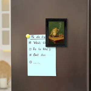 Vintage frog picture frame fridge magnet funny resin magnetic sticker for home decor kitchen office