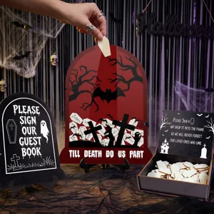 Halloween wedding guest book drop frame coffin sign set party desktop decoration ornament