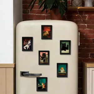 Lustige Retro Katzen Kühlschrankmagnete, 3D dekorative magnetische Fotorahmen für die Küche.
