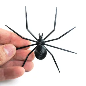3D printed black spider fridge magnet, perfect Halloween decor accessory and funny magnetic sticker.