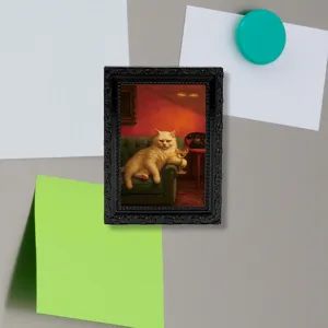 Miniatur Retro Katzen Fotorahmen Kühlschrankmagnet niedlicher lustiger Haustier Magnetaufkleber.
