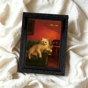 3D Vintage Katzen Kühlschrankmagnet Fotorahmen, lustige Kunstdekoration für Küche Metalloberfläche.