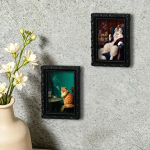 Vintage Katzen Fotorahmen Kühlschrankmagnet 3D Magnetaufkleber für Heimküche Dekoration.