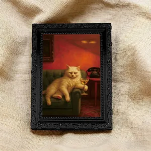 Vintage Katzen Kühlschrankmagnet lustiger retro Bilderrahmen Magnetaufkleber Dekoration