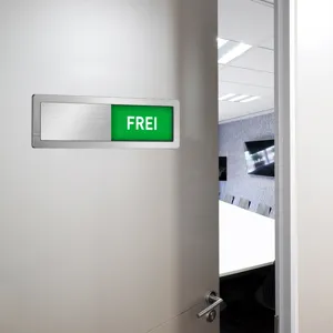 Acrylic magnetic status sign office door indicator slider available occupied room sign plate