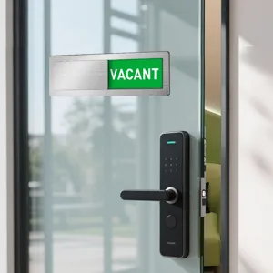 Acrylic sliding door status sign vacant office indicator meeting room privacy sign slide board
