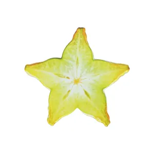 Translucent acrylic starfruit bookmark detail view, cute fruit design for reading books.