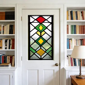 Stained glass window film static cling decorative door sticker for home office decor and art