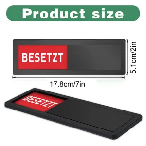 Black acrylic sliding door sign occupied vacant indicator 17.8x5.1cm office room privacy