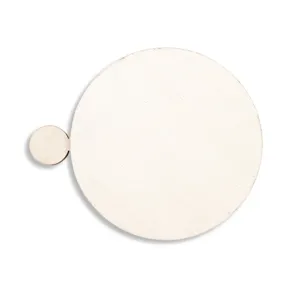 Wooden round craft piece detail showing natural wood texture and compact structure shape.