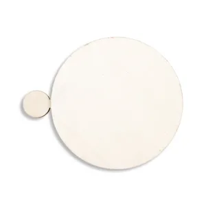 Wooden magnetic pet status sign detail, blank round wooden DIY accessory component.