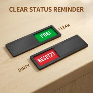 Acrylic magnetic status slider sign for office room, clean and dirty door indicator.