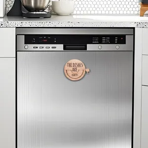 Wooden dishwasher magnet clean dirty indicator sign cute kitchen home decoration reminder