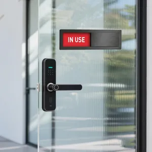 Acrylic sliding door sign office occupied vacant indicator privacy sign for conference room