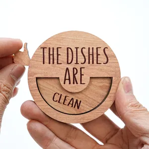 Wooden dishwasher magnet clean dirty sign kitchen decor reminder wood sign accessory