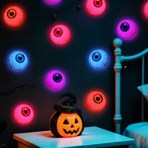 Halloween leuchtende Augen Wandaufkleber LED gruselige Leuchtparty Dekoration fur Schlafzimmer