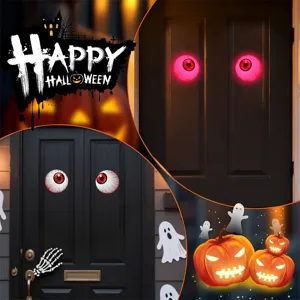 Halloween LED leuchtende Augen Wandbehang Party gruselige Dekoration leuchtender Türaufkleber