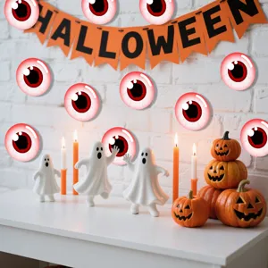Halloween φωτεινά αυτοκόλλητα τοίχου ματιών LED τρομακτικό πάρτι διακόσμηση σετ
