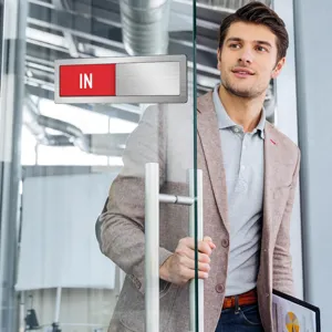 Office acrylic magnetic status indicator sliding door sign for office conference rooms