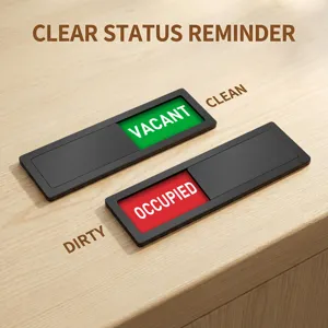 Acrylic magnetic status slider sign for office door, vacant and occupied indicator meeting room.