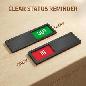 Acrylic magnetic status reminder sign, office slider indicator for clean and dirty status.