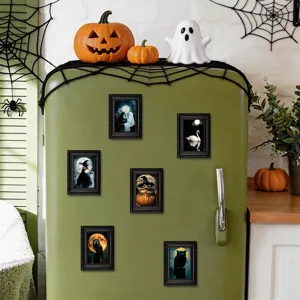 Halloween Mini gerahmte Kühlschrankmagneten Set gruselige Hexe Kürbis Dekoration Küche