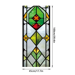 Stained glass window film static cling geometric decorative glass sticker for home decor.