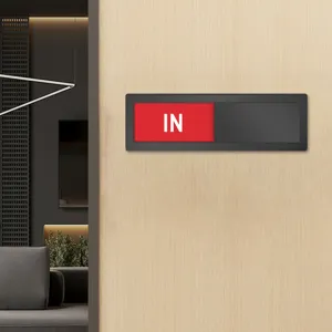 Acrylic magnetic office status indicator sign, slider door sign for meeting room and office.