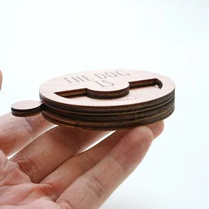 Wooden rotating pet status sign magnetic reminder board for home daily use and decor