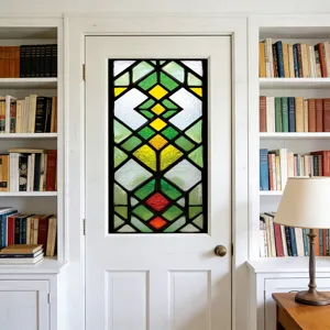 Stained glass window film decorative privacy static cling colorful geometric window sticker