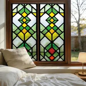 Stained glass window film static cling privacy decorative glass sticker for home bedroom decor